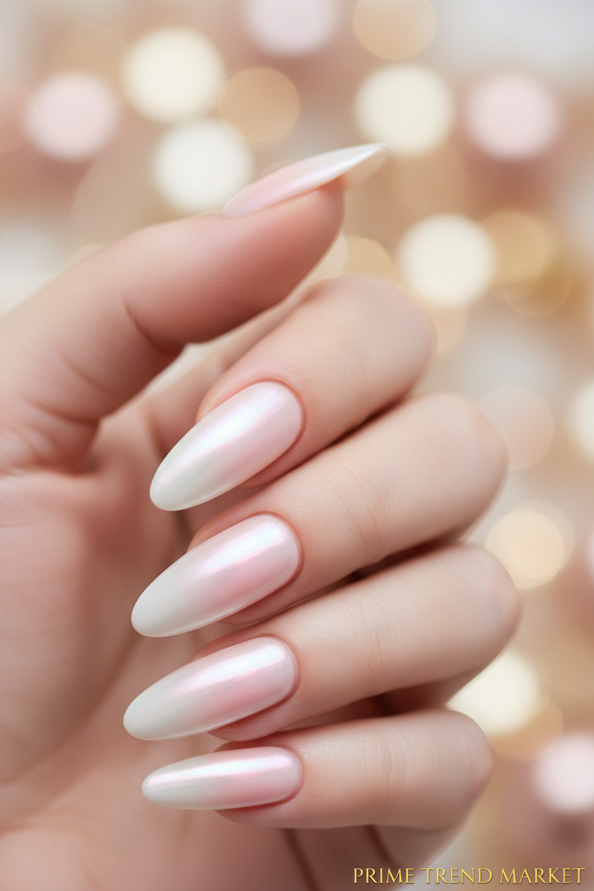 Pearl White Gradient Press-On Nails — Ballet Ombre Wearable Fake Nails — Prime Trend Market