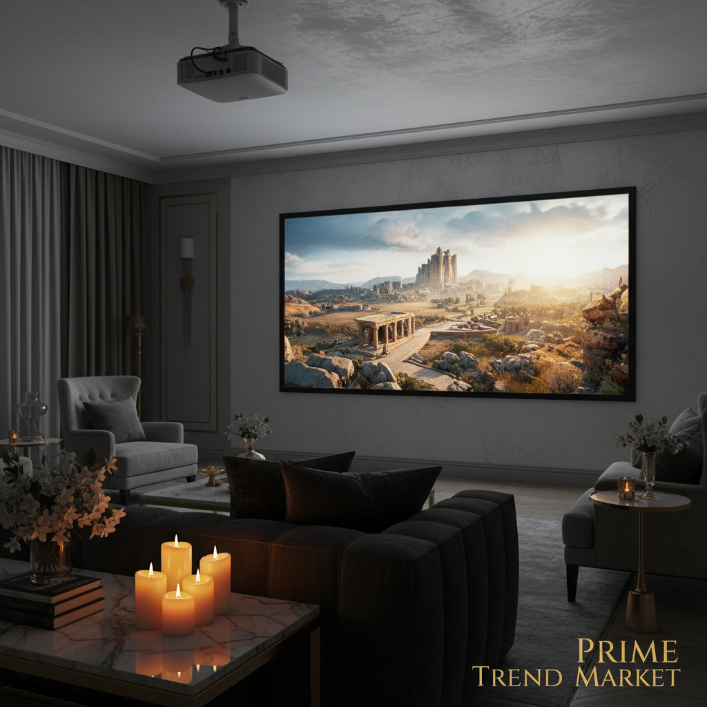 4K Smart Projector — Native 1080P, 9500 Lumens, 5G WiFi, Bluetooth 5.0, 4D Keystone — Prime Trend Market