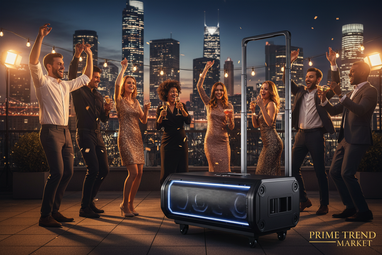 250W Monster Party Speaker | Bluetooth, Disco Lights, 2 Wireless Karaoke Mics, Rechargeable Portable PA DJ System — Prime Trend Market
