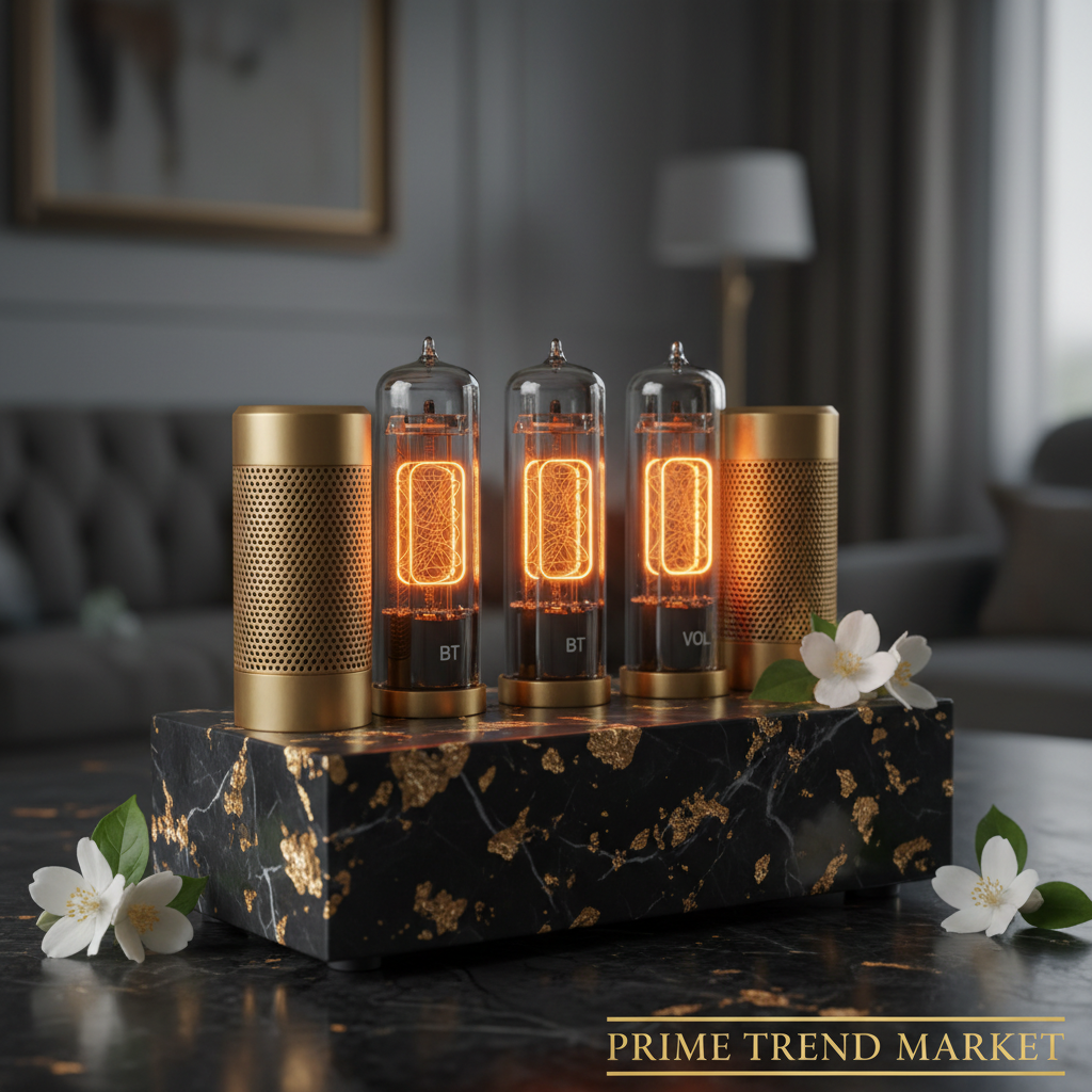 Nixie Tube Bluetooth Speaker — Vintage Vacuum Display, Deep Bass & Wireless Audio — Eliza & Tuan