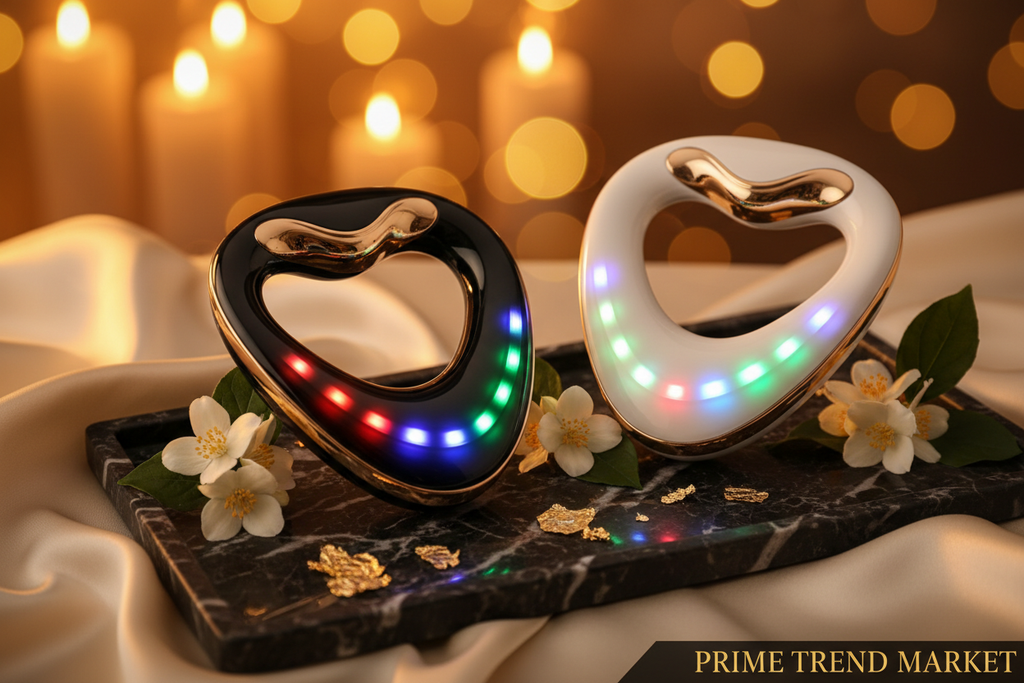Luxury EMS Tri-Color LED Neck Beauty Device — Lift, Firm & Rejuvenate Neck Skin — Eliza & Tuan