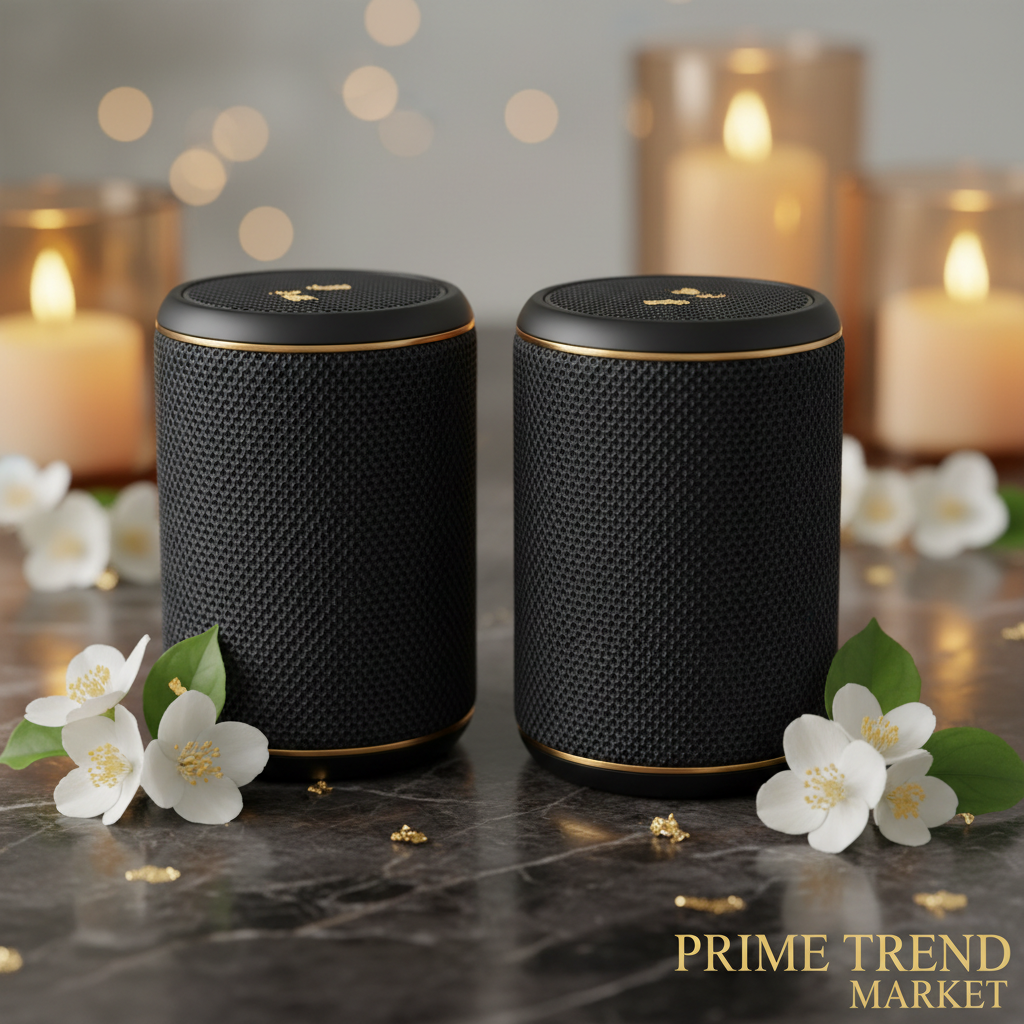 Fabric Waterproof Bluetooth Speaker — IPX4, TWS Stereo, 12H Battery & 20M Range — Eliza & Tuan