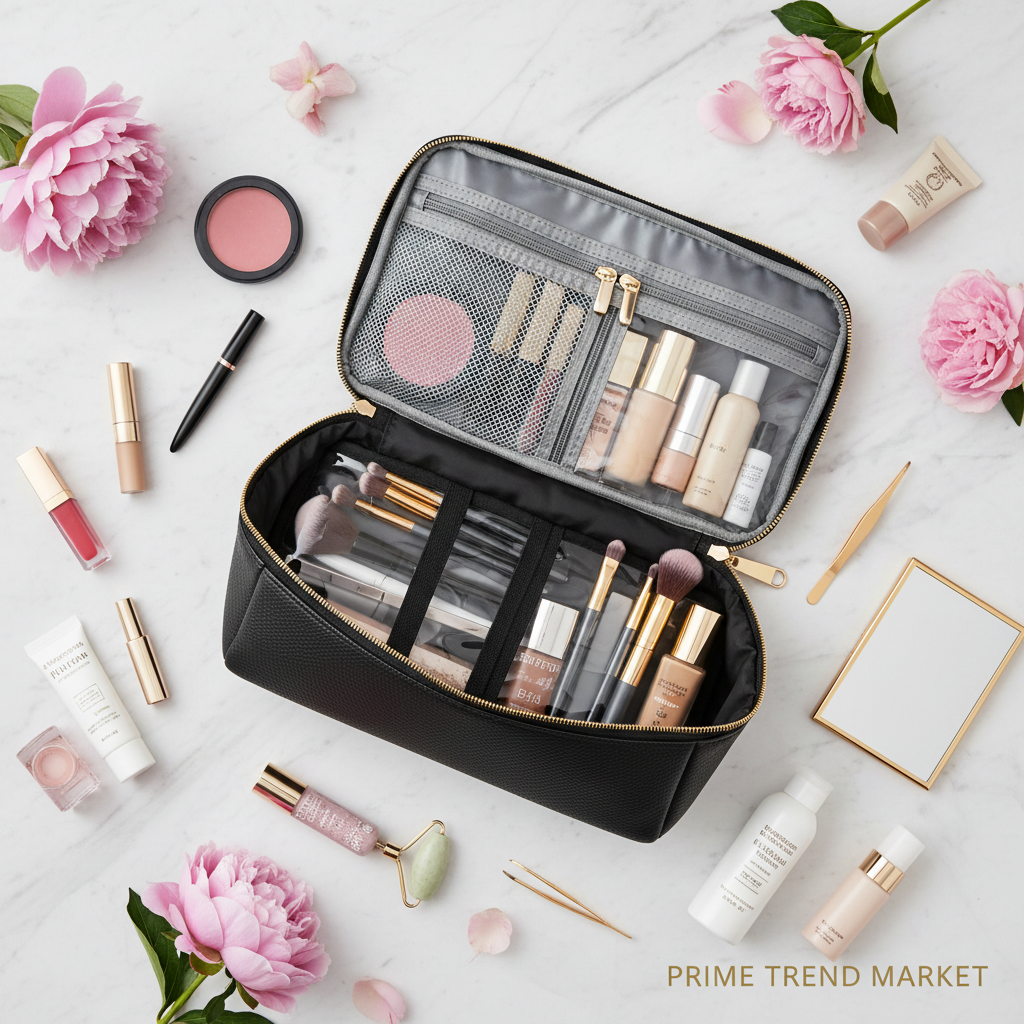 Large Capacity Travel Cosmetic Bag — Multifunction Makeup & Toiletry Organizer — Prime Trend Market