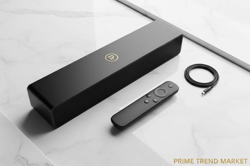 24" Compact Soundbar for TV & Projector | 80W Surround Sound | Bluetooth & AUX | Remote Control — Eliza & Tuan