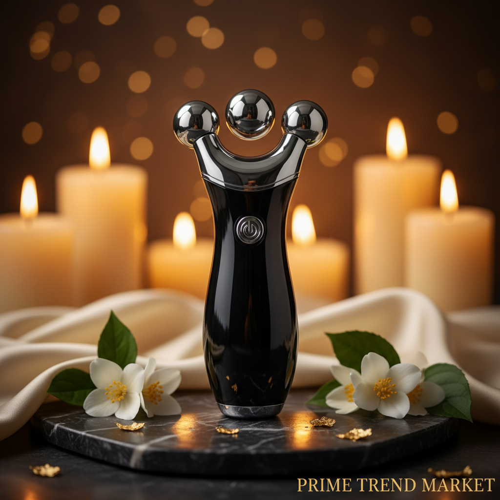 Luxury 3-Head Electric Roller EMS Facial Massager — Inductive Therapy, Skin Rejuvenation & Face Lifting Beauty Device — Eliza & Tuan