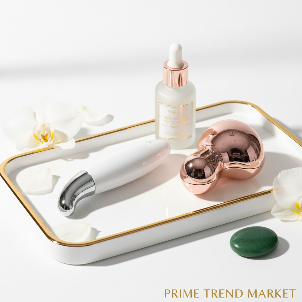 Anti-Aging Device + Serum Bundle — EMS Microcurrent Wand + Eye Massager + Anti-Wrinkle Serum — Prime Trend Market