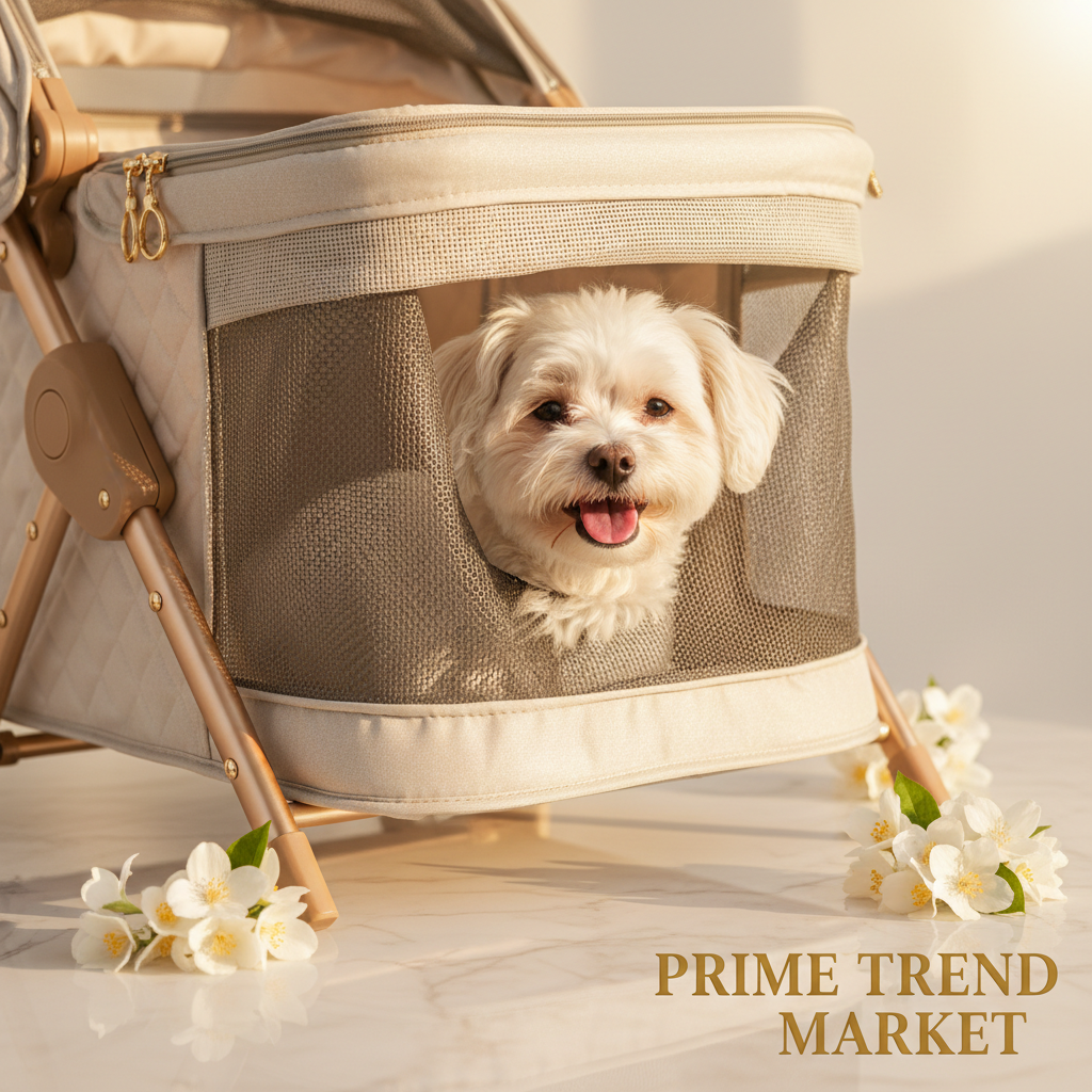 Premium 4-Wheel Foldable Pet Stroller — Travel Jogger with Removable Carrier & Storage — Prime Trend Market
