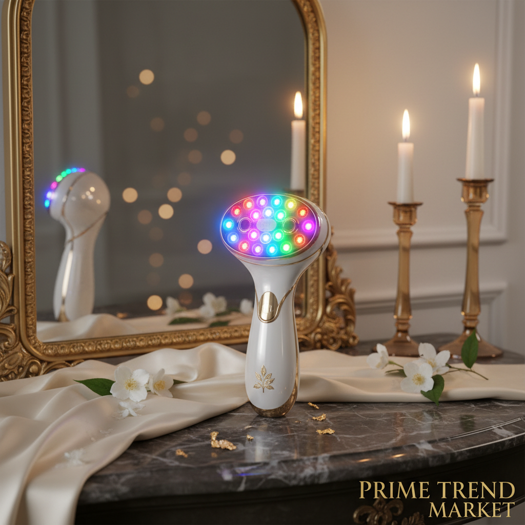 Luxury EMS Color Light Face & Neck Beauty Device — Lift, Firm & Slim with Vibration Massage — Eliza & Tuan