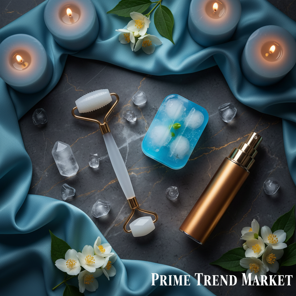 Ice Glow Recovery Bundle | Ice Derma Roller + Silicone Ice Cube Facial Roller + Nano Mist Sprayer