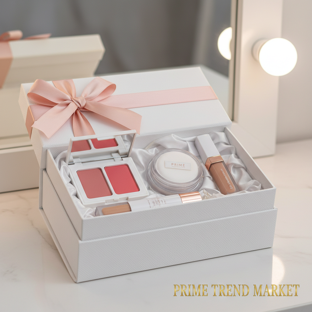 Full Face Glow Routine Bundle — Blush Duo + Loose Powder + Liquid Concealer — Prime Trend Market