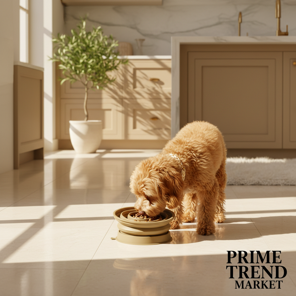 3-in-1 Collapsible Pet Travel Bowl — Slow Feeder, Suction Cup & Collar Hook — Prime Trend Market