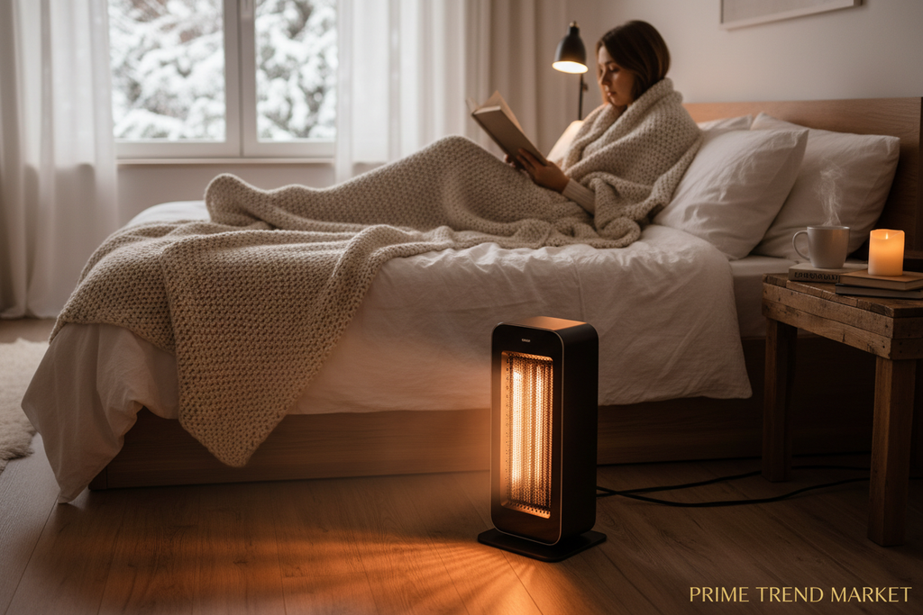 1500W Ceramic Space Heater — 3 Modes, 90° Oscillation, Remote Control & Tip-Over Protection — Prime Trend Market
