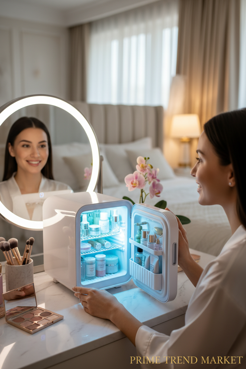 Vevor 6L Skincare Mini Fridge — LED Light, HD Mirror & AC/DC Cosmetic Refrigerator — Prime Trend Market