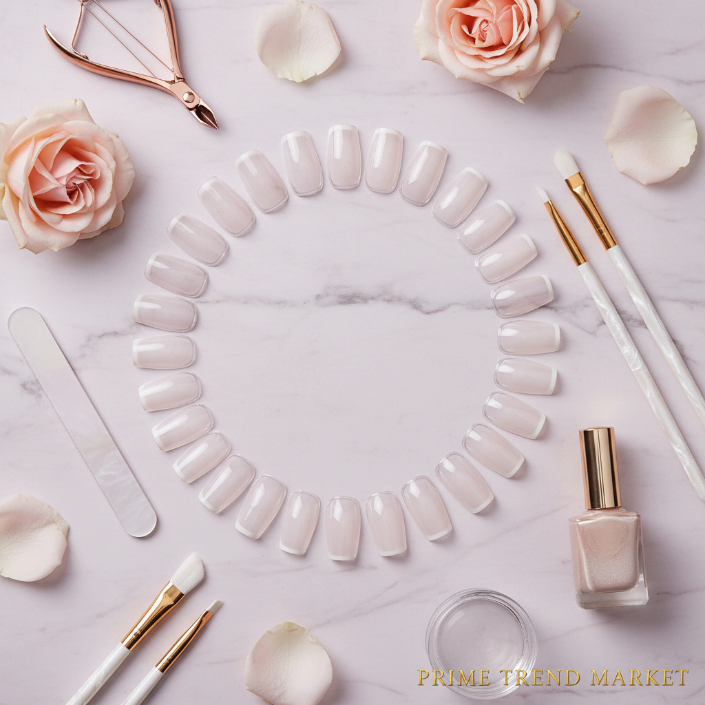 500Pcs C Curve French Nail Tips – 10 Sizes, Natural & Clear — Eliza & Tuan