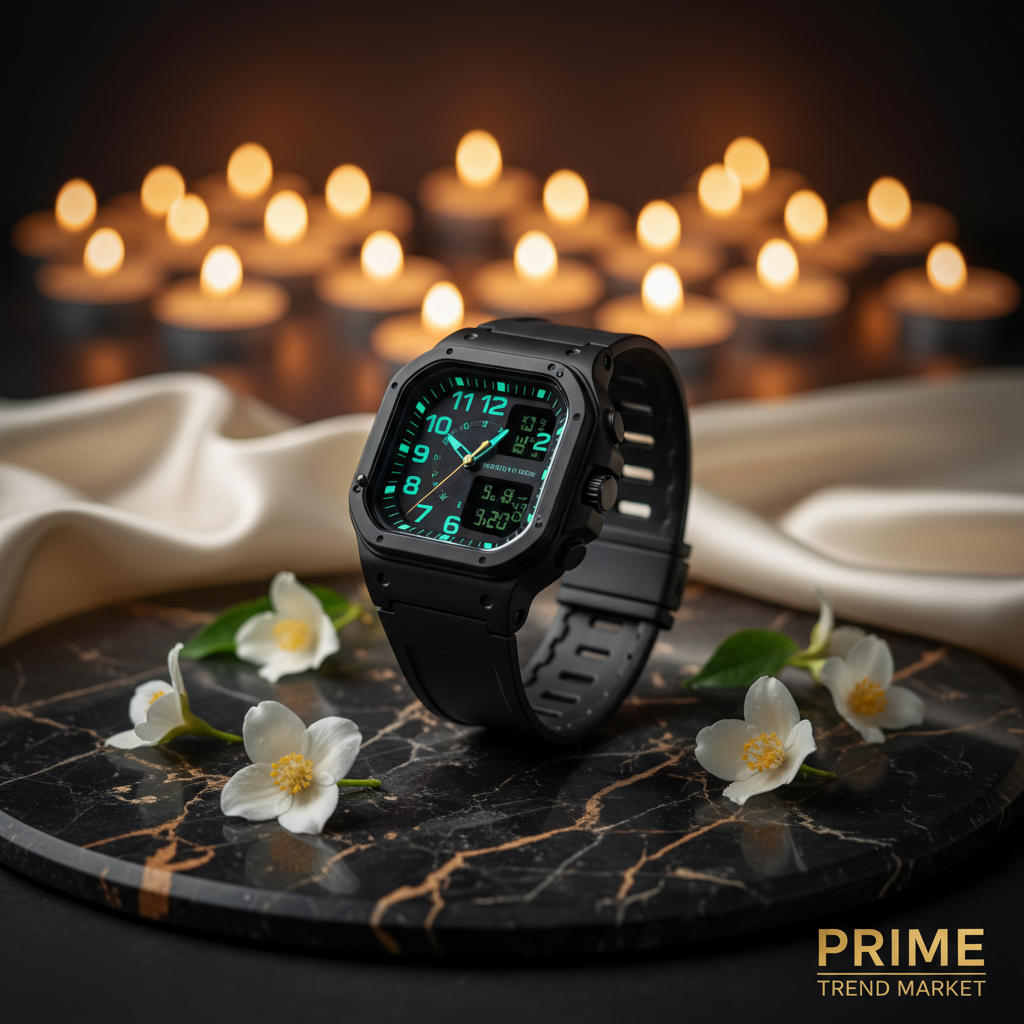 Dual Display Square Sports Watch — Luminous, Waterproof 30M, Chronograph — Prime Trend Market