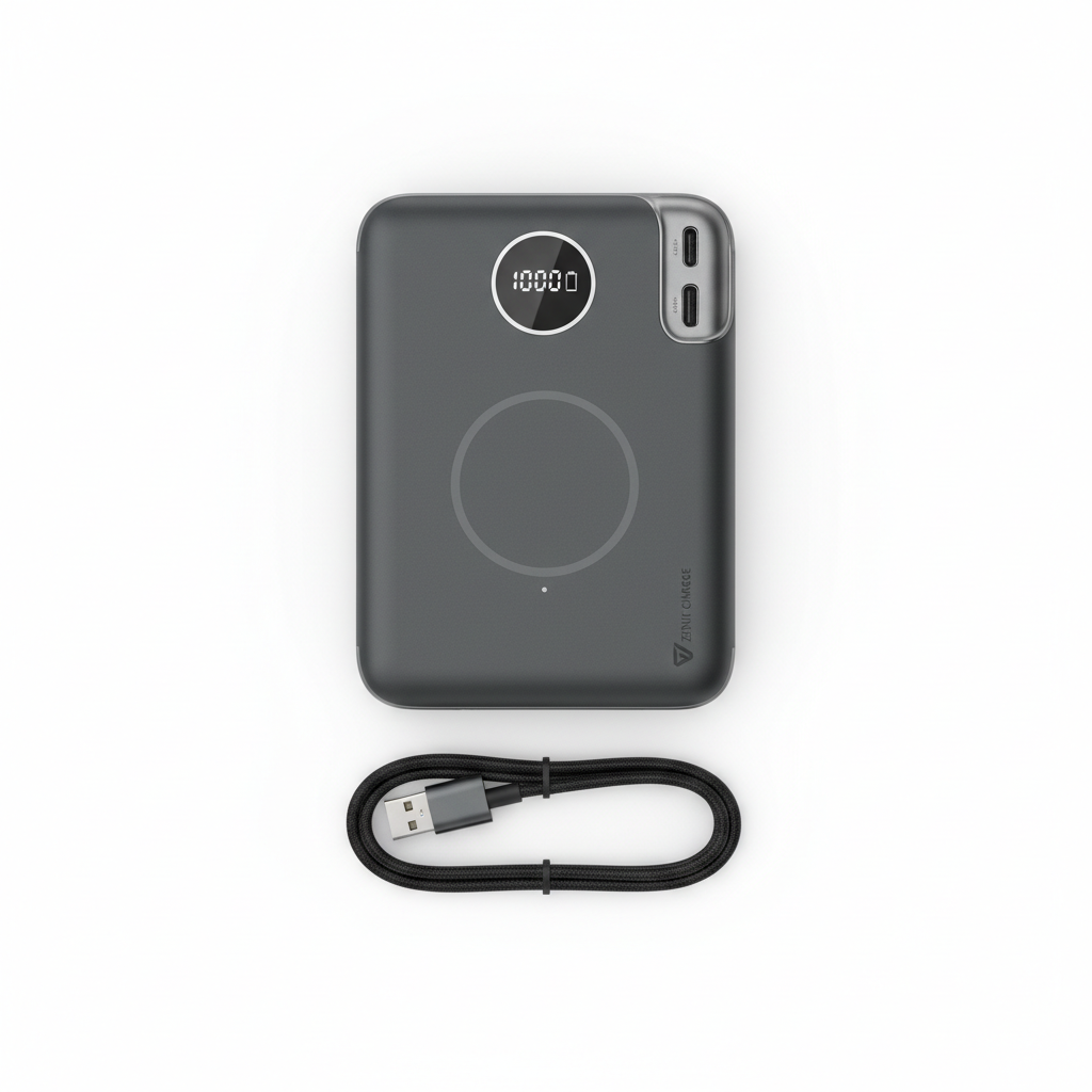 Magnetic Power Bank 10000mAh — MagSafe-Compatible Wireless Charger with LED Display & Stand — Prime Trend Market