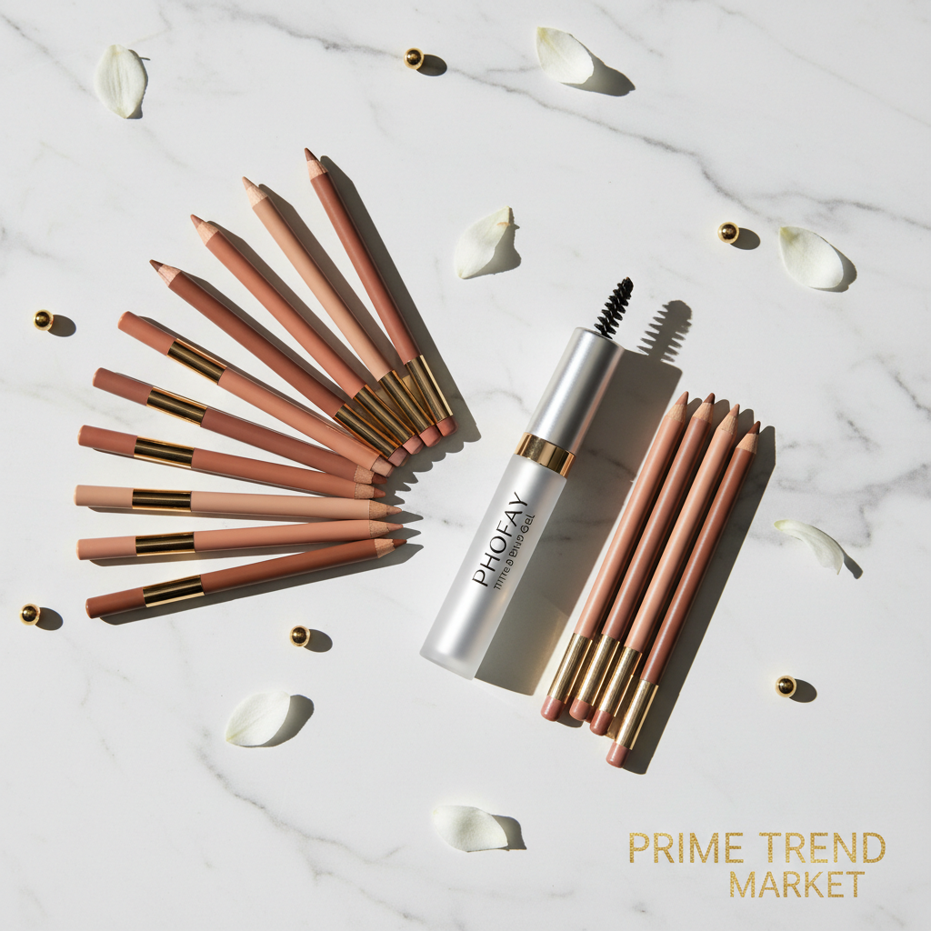 PHOFAY Brow Duo — Tinted Brow Gel + Nude Lipliner Kit — Prime Trend Market