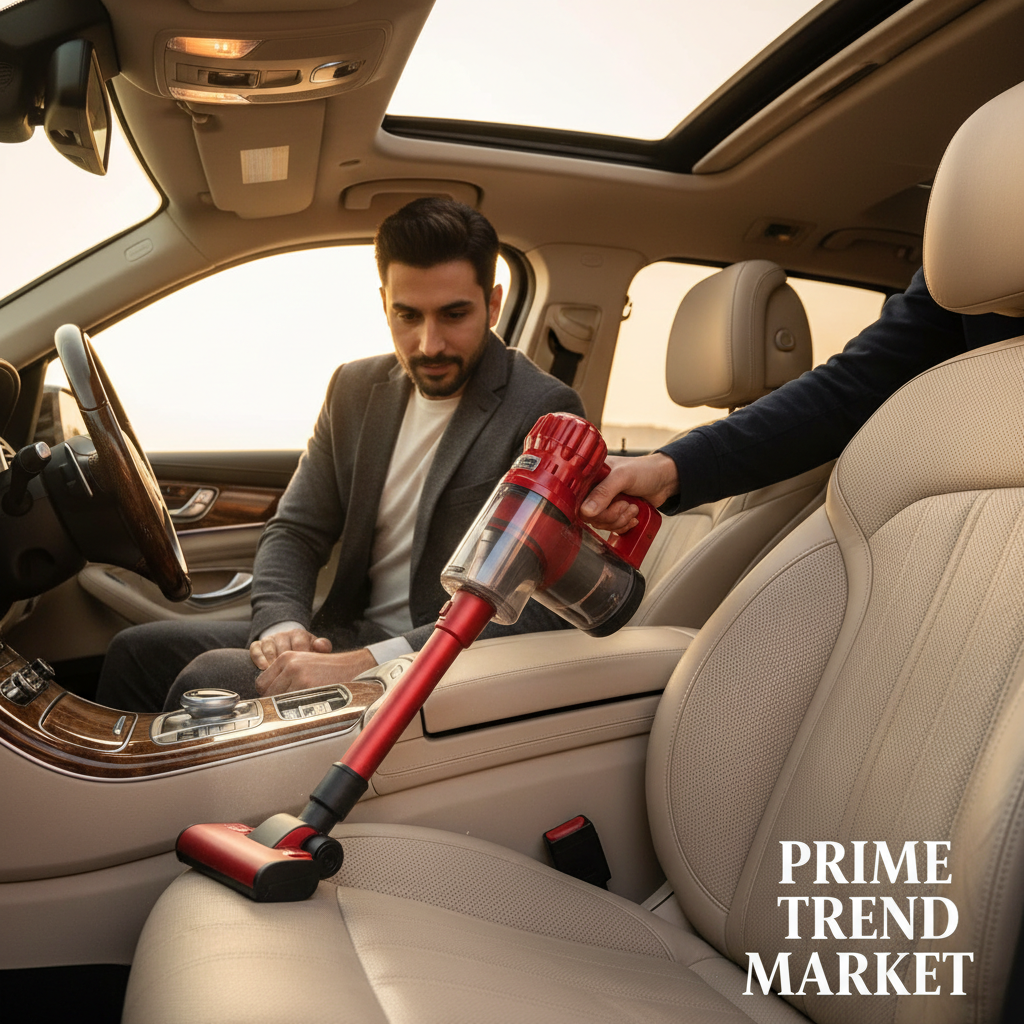 Wireless Handheld Car Vacuum Cleaner – Strong Suction, USB Rechargeable, Portable | Red — Eliza & Tuan