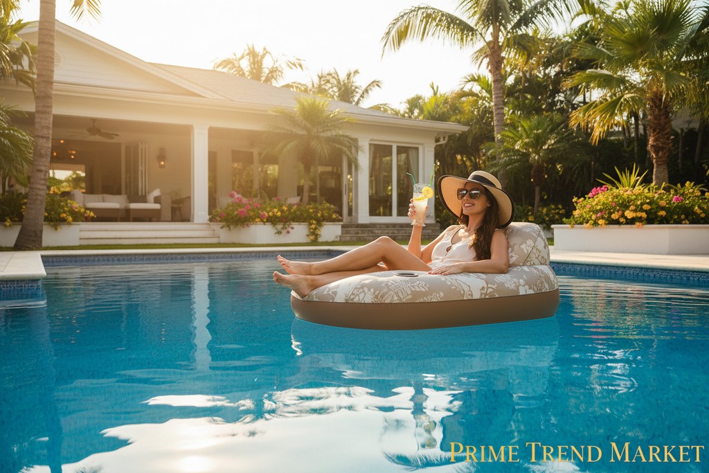 Luxury Summer Pool Float & Fun Bundle | Inflatable Pool + Float Recliner + LED Thermometer — Prime Trend Market