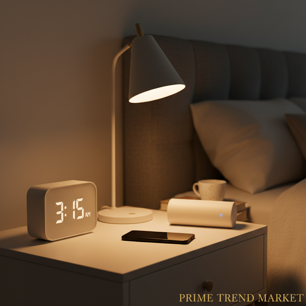 Smart Desk Bundle — LED Desk Lamp + Wireless Power Bank + Bedside Alarm Clock — Prime Trend Market