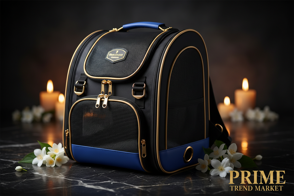 Luxury Foldable Pet Backpack Carrier – Breathable Mesh Travel Bag for Cats & Dogs — Prime Trend Market