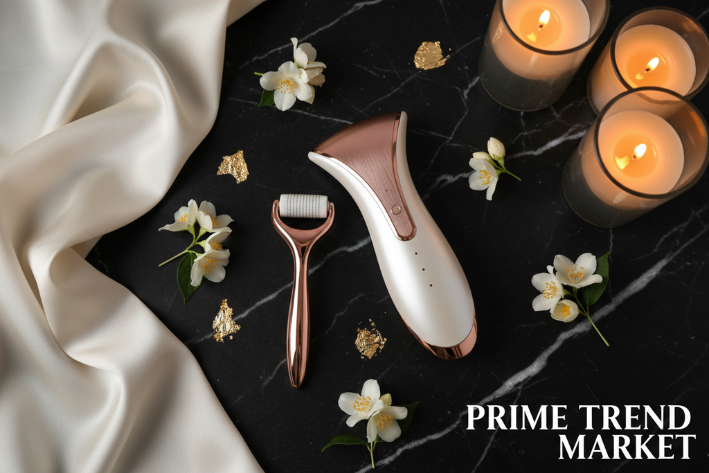 Luxury Hair Wellness Bundle | Micro Needle Scalp Roller + LED Facial Beauty Device — Hair Growth & Scalp Rejuvenation Set — Prime Trend Market