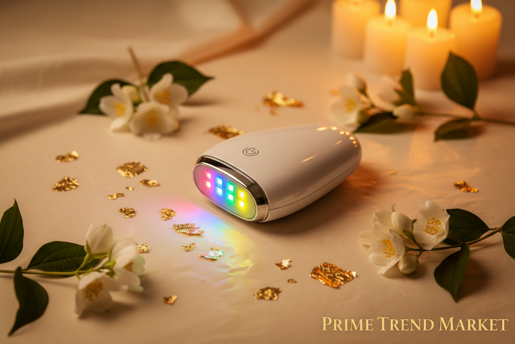 Luxury EMS Color Light Face & Neck Beauty Device — Lift, Firm & Slim with Vibration Massage — Eliza & Tuan