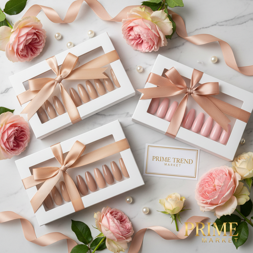 Long Almond Press-On Nails — Solid Color Salon Nails | 12 Styles — Prime Trend Market