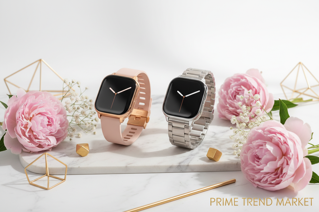 SmartWatch 1.83" BT Fitness Tracker — Heart Rate, Sleep Monitor, BT Calling | Pink & Silver — Prime Trend Market