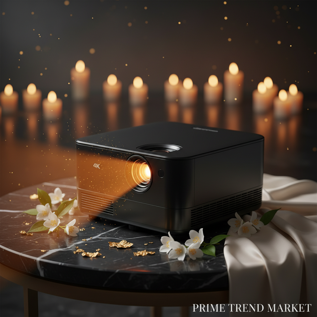 4K Smart Projector — Native 1080P, 9500 Lumens, 5G WiFi, Bluetooth 5.0, 4D Keystone — Prime Trend Market