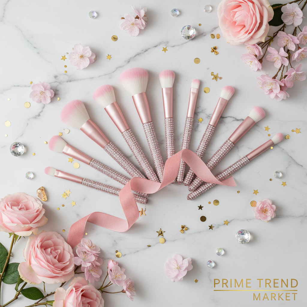 10-in-1 Diamond Inlaid Handmade Luxury Makeup Brush Set — Prime Trend Market