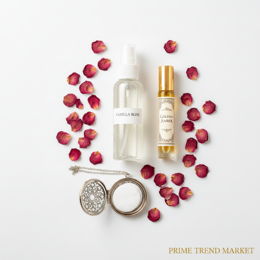 Fragrance Layering Set — Body Mist + Roller Perfume + Aromatherapy Locket — Prime Trend Market
