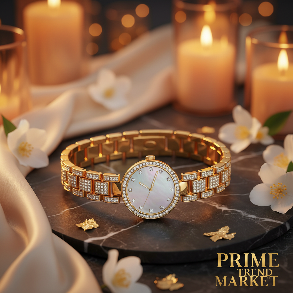 Luxury Women's Bling Smartwatch — Menstrual Cycle, Heart Rate, Remote Photography & More — Prime Trend Market