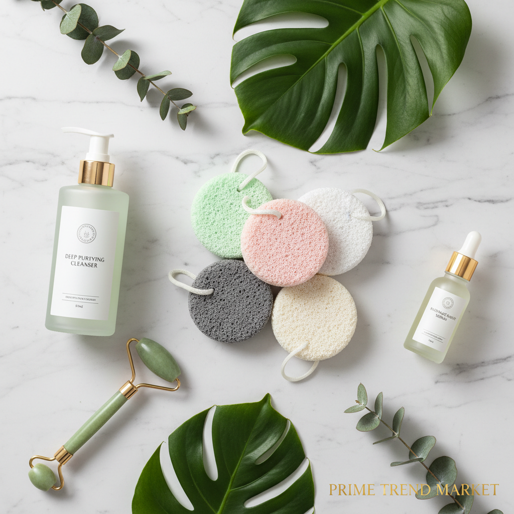 Konjac Facial Sponge — Natural Cleansing & Exfoliating Face Wash Puff (5 Colors) — Prime Trend Market