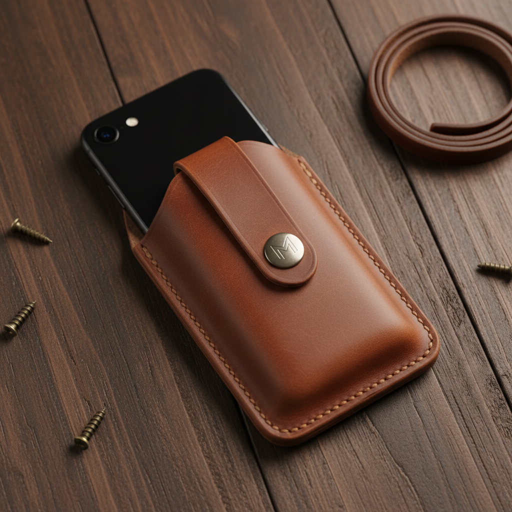 Men's Leather Phone Belt Holster — Waist Pouch with Belt Loop — Prime Trend Market