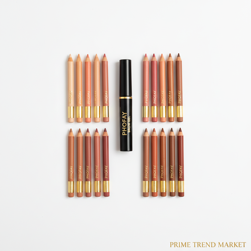 PHOFAY Brow Duo — Tinted Brow Gel + Nude Lipliner Kit — Prime Trend Market