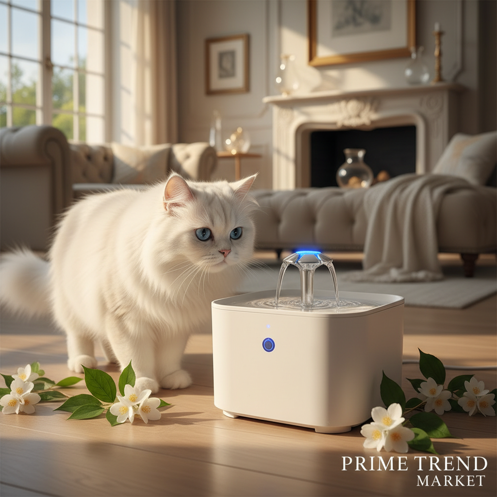 Smart Motion Sensor Pet Water Fountain — 3L Ultra-Quiet, Anti-Dry Burn, USB Rechargeable for Cats & Dogs — Prime Trend Market