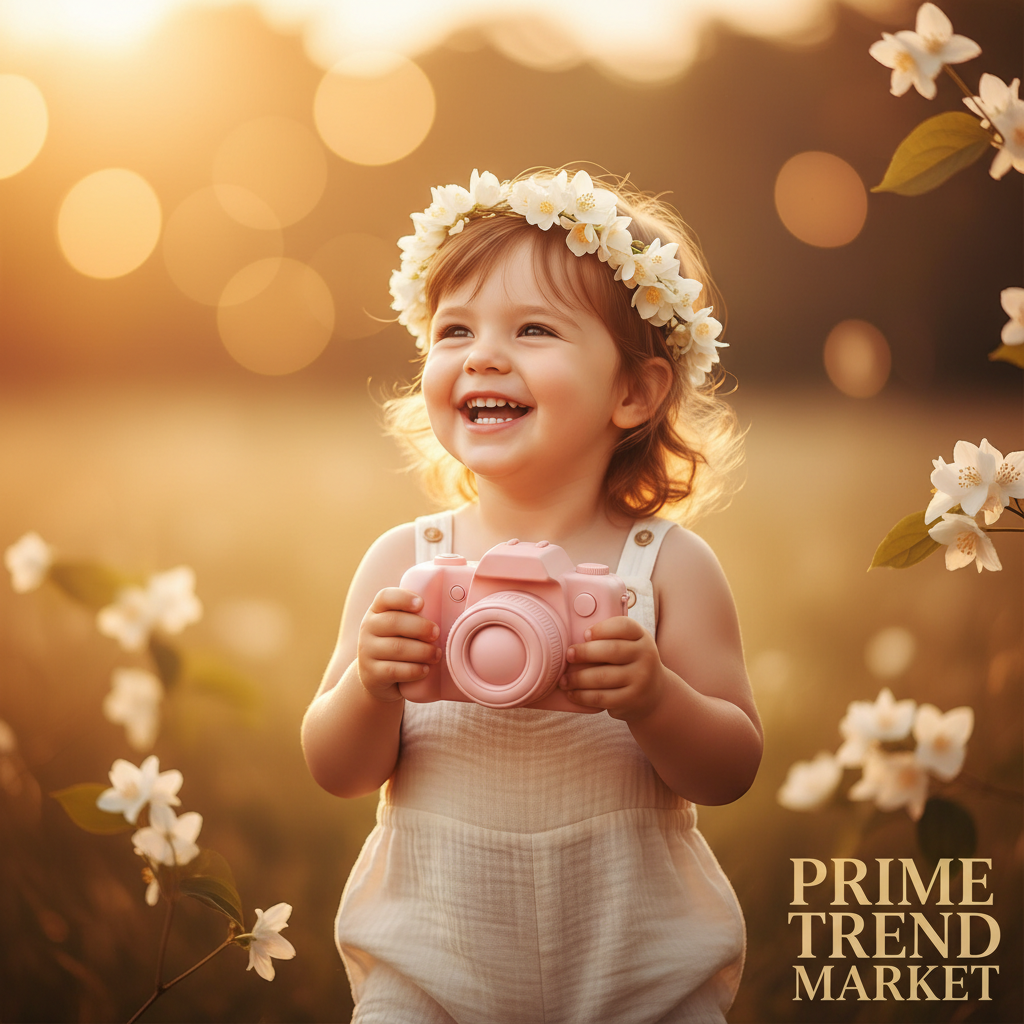 KidShot™ Mini HD Camera — Children's Digital DSLR-Style Cam in Black, Pink & Sky Blue — Prime Trend Market