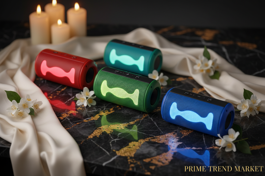 BassGlow™ RGB Bluetooth Speaker — Wireless Portable Bass Sound with Neon Light Show — Eliza & Tuan