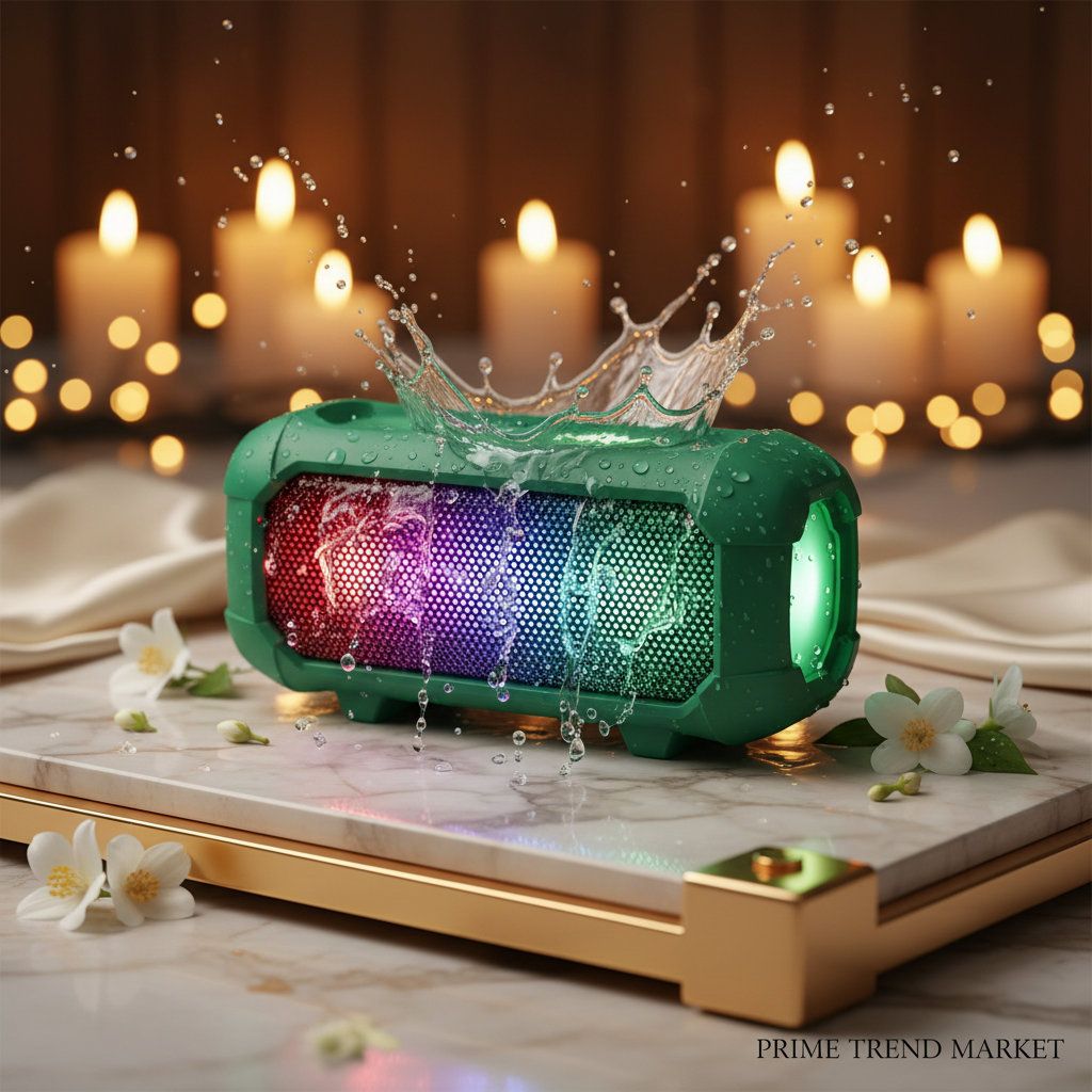 Waterproof Luminous Outdoor Bluetooth Speaker — 16W Dual, LED Light Show & 3000mAh Power Bank — Eliza & Tuan