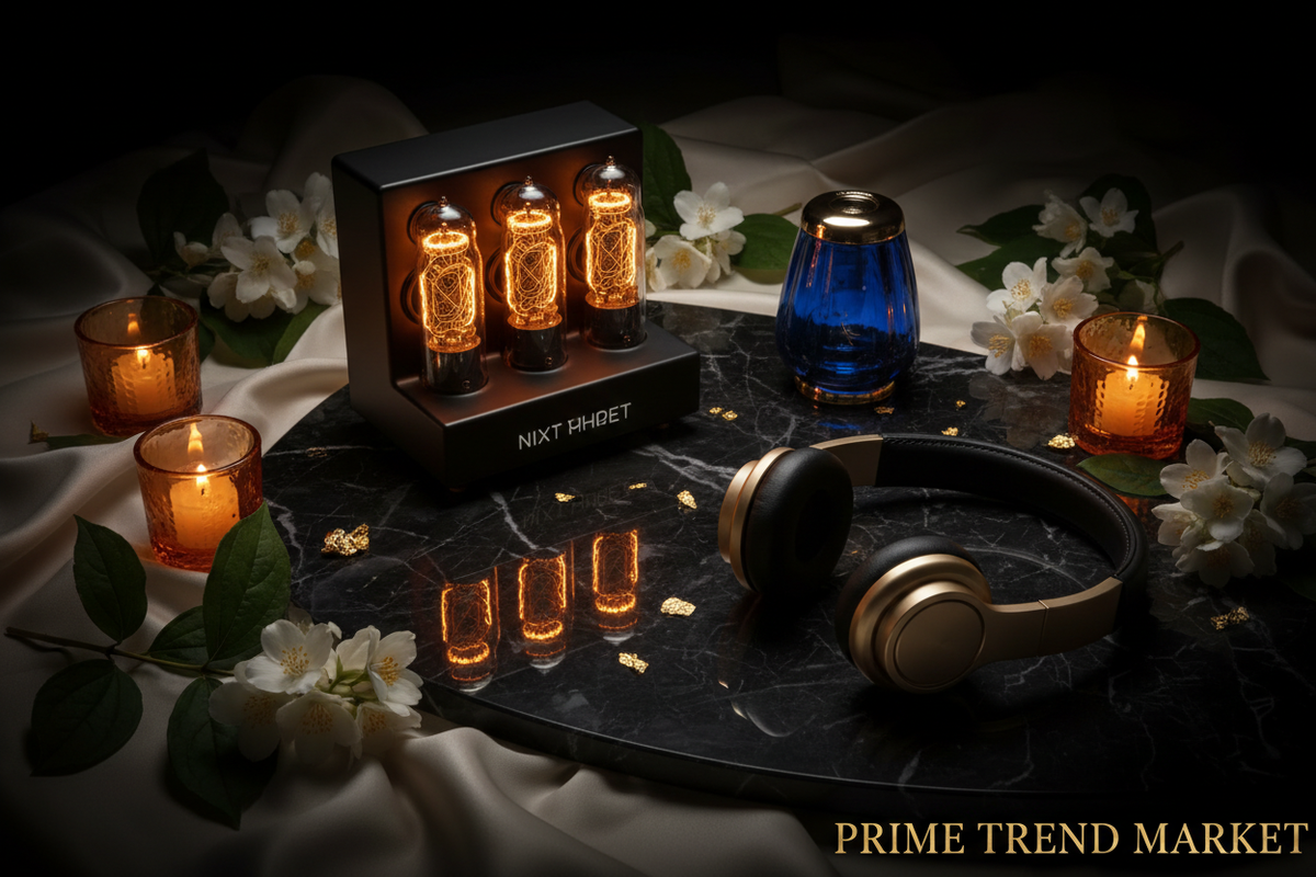 Luxury Vintage Audio Bundle | Nixie Tube Speaker + Blue Glass Mini Speaker + 2-in-1 Speaker & Headset Combo — Prime Trend Market