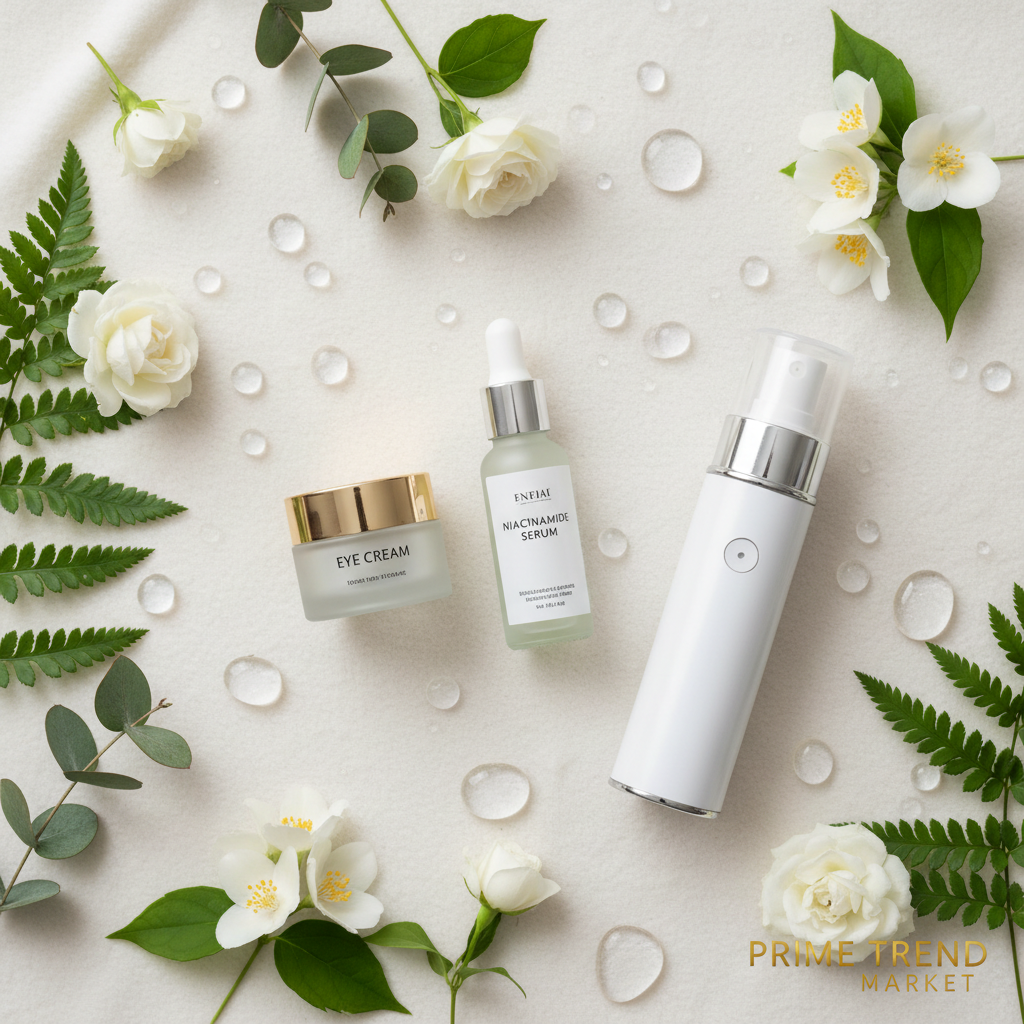 Skincare Essentials Bundle — Eye Cream + Niacinamide Serum + Nano Mist Sprayer — Prime Trend Market