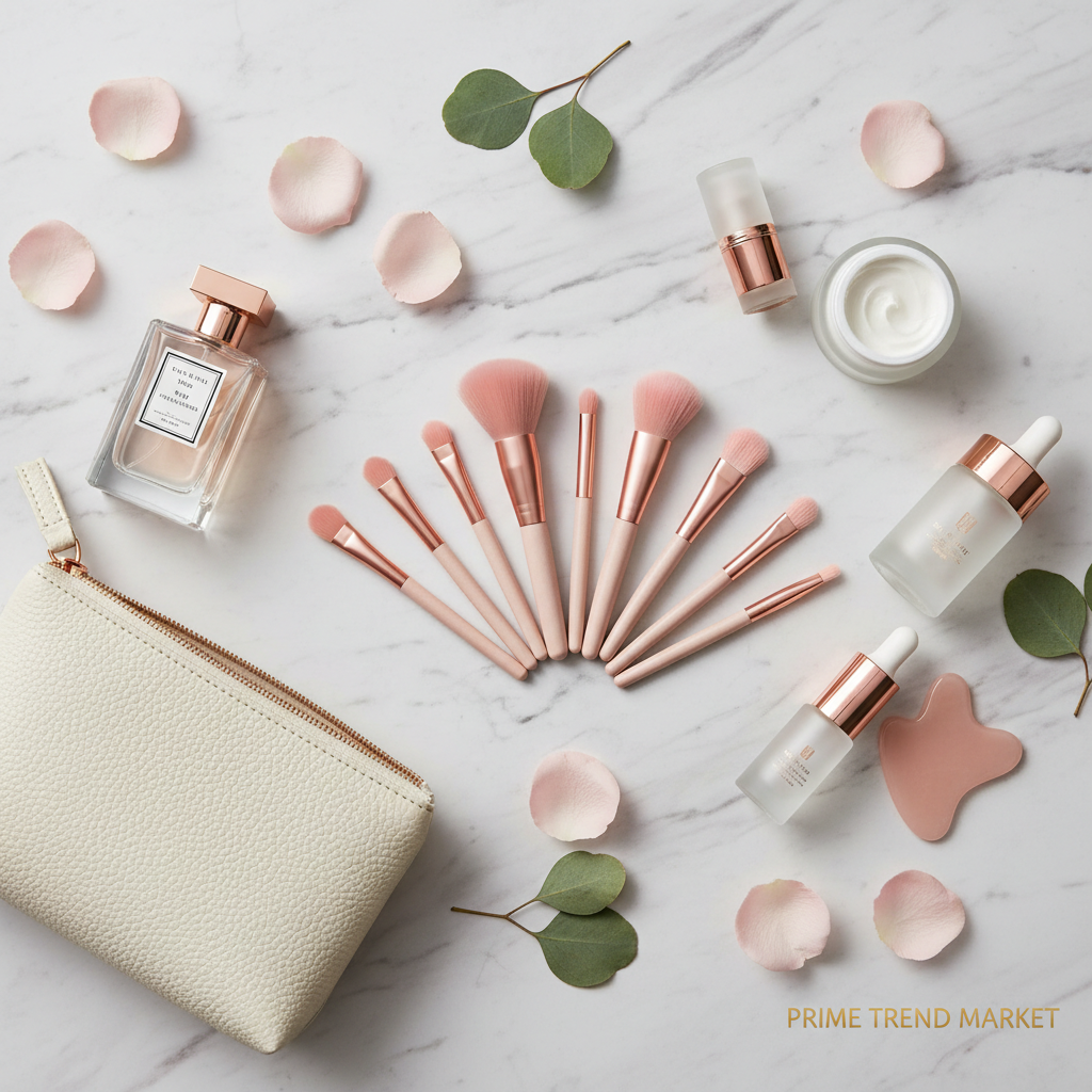 10-Piece Rose Gold Luxury Vegan Makeup Brush Set — Contour & Blush Brushes — Prime Trend Market
