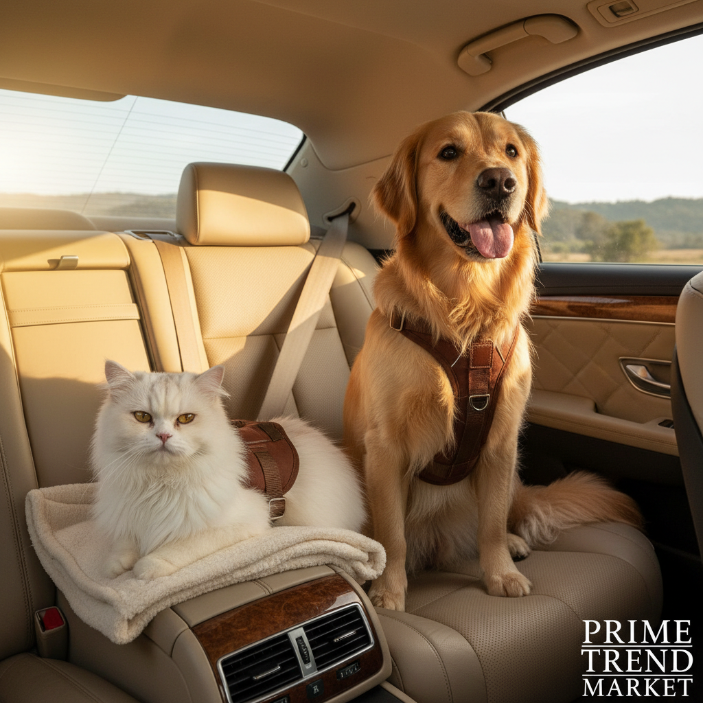 Premium 2-Pack Pet Car Safety Seat Belt — Adjustable Harness Leash for Dogs & Cats — Prime Trend Market