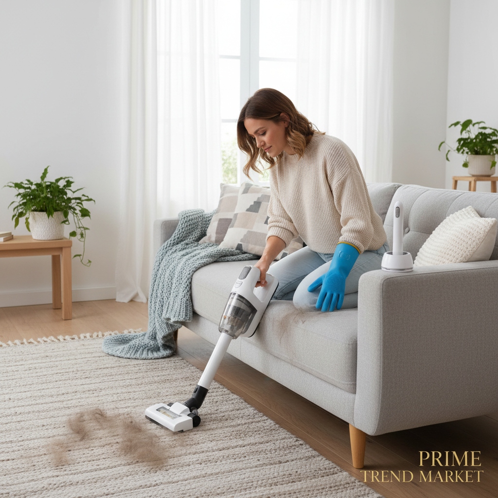 Pet Shedding Control Bundle — Deshedding Glove + Pet Hair Vacuum + Self-Cleaning Lint Roller — Prime Trend Market