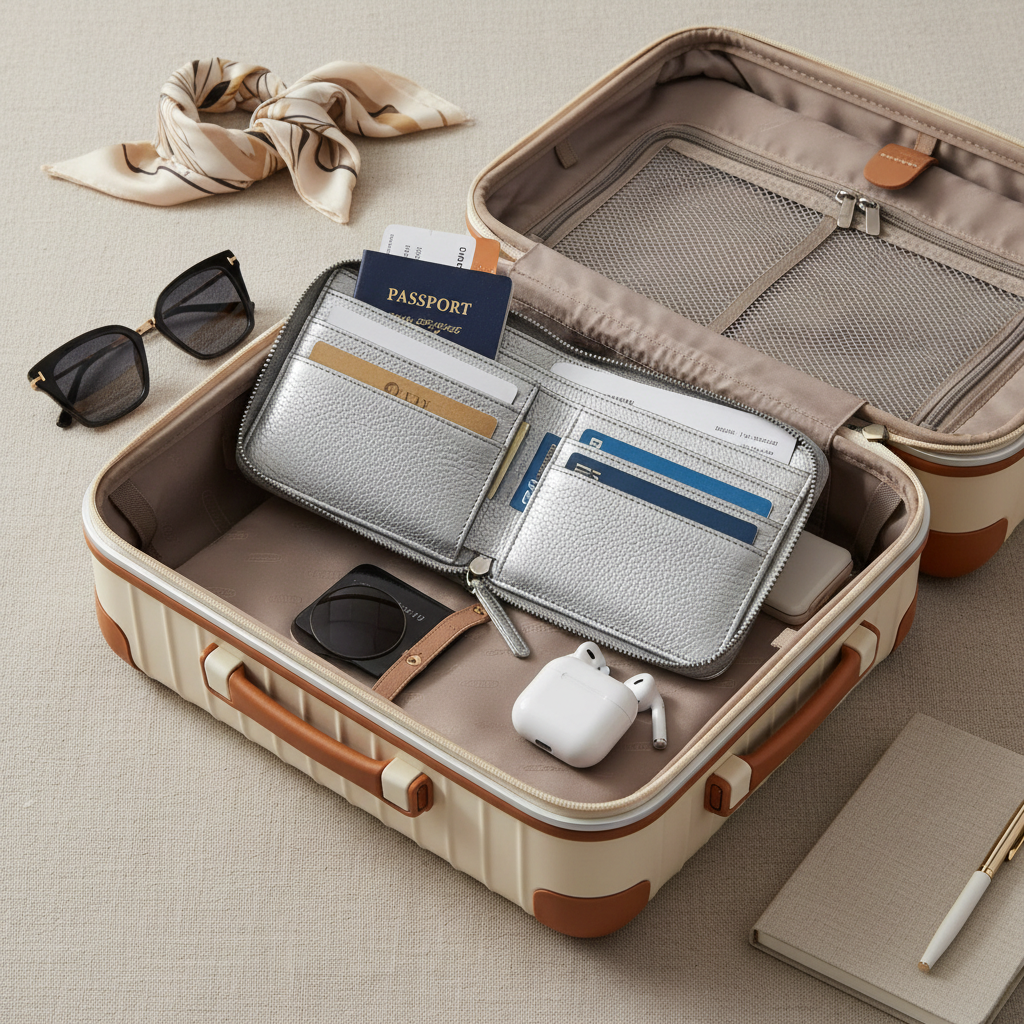 Travel Passport Wallet | 12-Cell Zipper Organizer | Water-Repellent | Card, ID & Phone Holder — Prime Trend Market