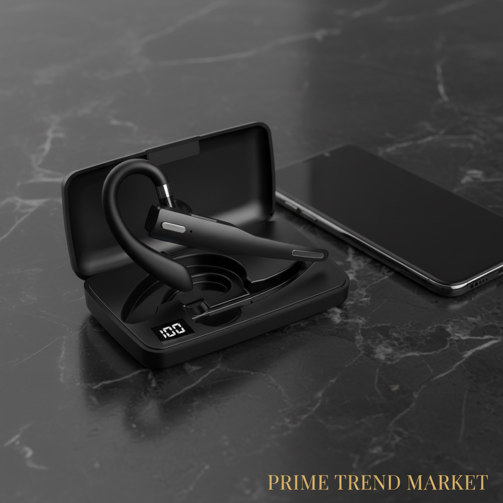 Wireless Bluetooth Earpiece | Single-Ear Headset | Noise Cancelling Dual Mic — Prime Trend Market