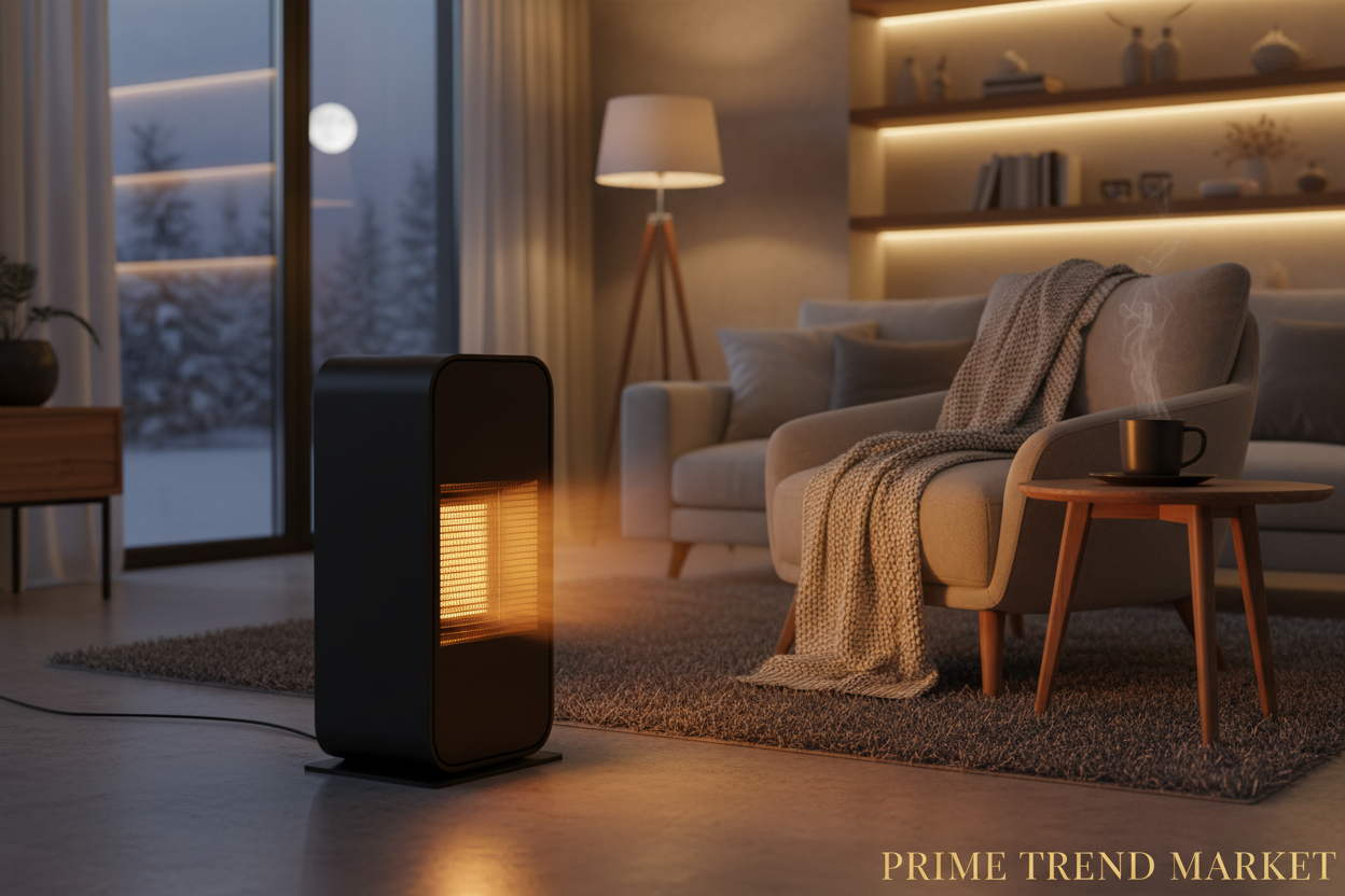 1500W Ceramic Space Heater — 3 Modes, 90° Oscillation, Remote Control & Tip-Over Protection — Prime Trend Market