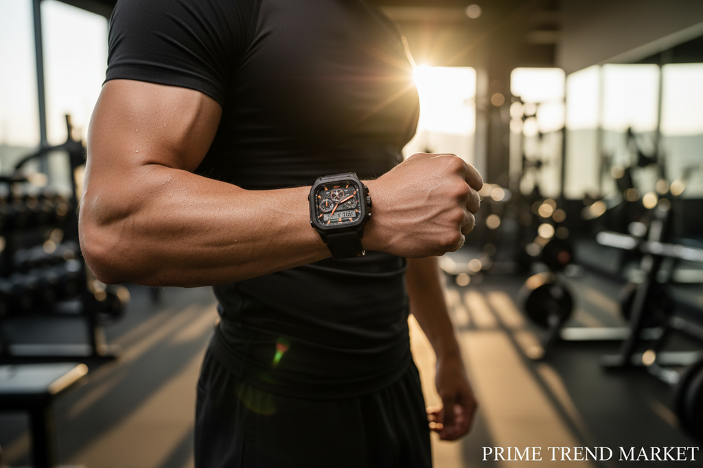 Dual Display Square Sports Watch — Luminous, Waterproof 30M, Chronograph — Prime Trend Market