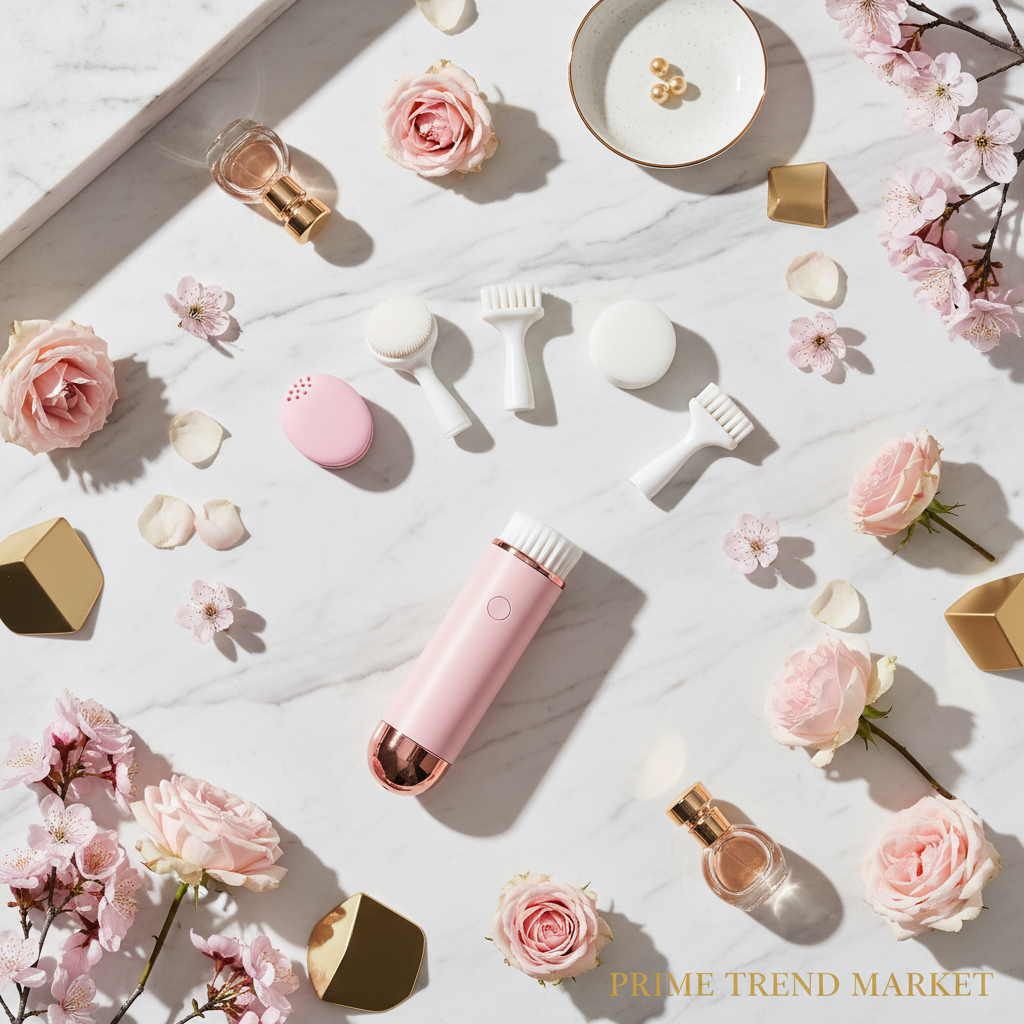 Facial Cleansing Brush with 5 Brush Heads — Waterproof Spin Brush for Deep Pore Cleansing — Prime Trend Market